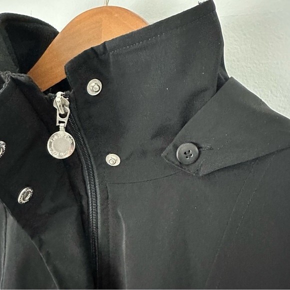 Calvin Klein Black Trenchcoat With Detachable Hood Size Medium - Picture 6 of 16